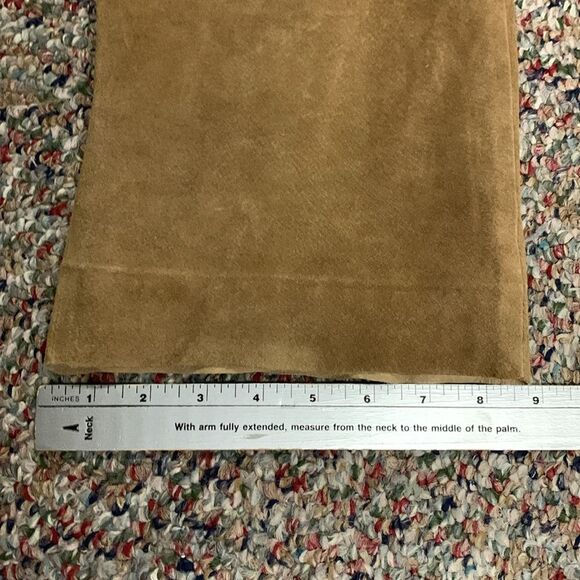 Etcetera Tan Soft Suede Leather High Rise Straight Leg Pants Size 4 - Picture 14 of 14